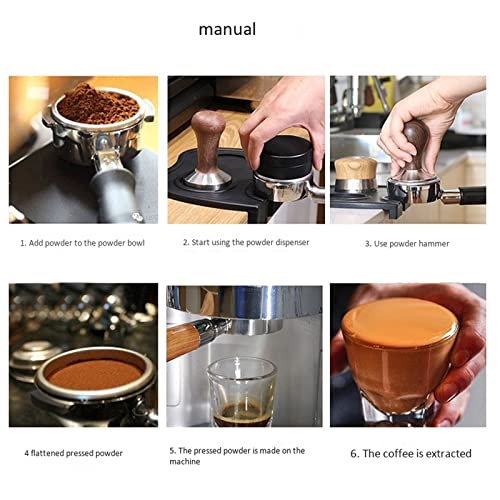 Máquina de café 51mm Espresso Coffee Coffee Tamper Base plana de acero inoxidable Frijol de polvo Pulse Martillo con… - Imagen 6