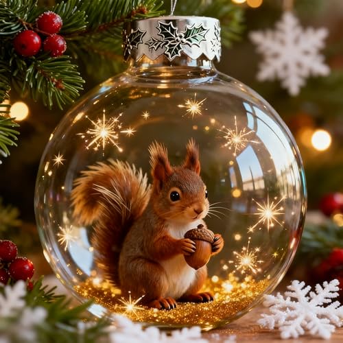 Niedliche Tier Weihnachtskugeln, 3D Weihnachtskugeln Glitzer,...