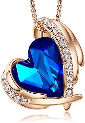CDE Necklaces for Women Love Heart Crystal Pendant Necklace Jewellery Gifts for Women Mum Her Wife Girlfriend Anniversary Birthday Mothers Day Christmas Valentines