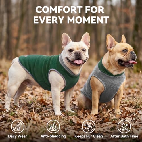 Image of cyeollo 2 Pack Fleece Dog Sweater Pullover Lightweight Reflective Jacket