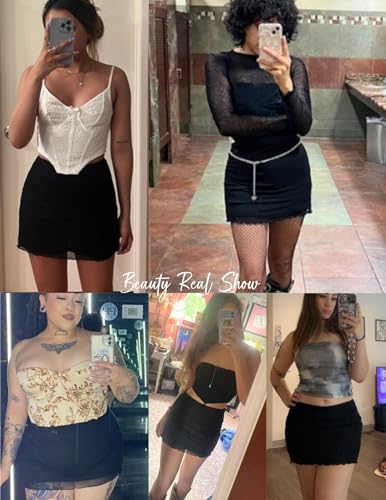 Avidlove Women Sexy Skirt Ruched Bodycon Double Layer Club Skirt Lettuce Trim Skirt Office Skirt Mini Skirt - Image 4