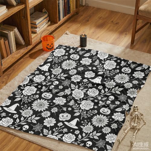 50 X 59 Inch Halloween Doodle Coloring Blanket for Adults Art Projects，C - image 5