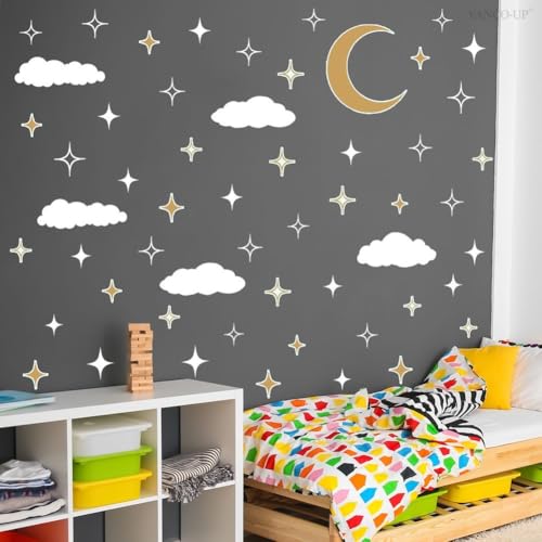 Calcomanías removibles luna y estrellas para pared