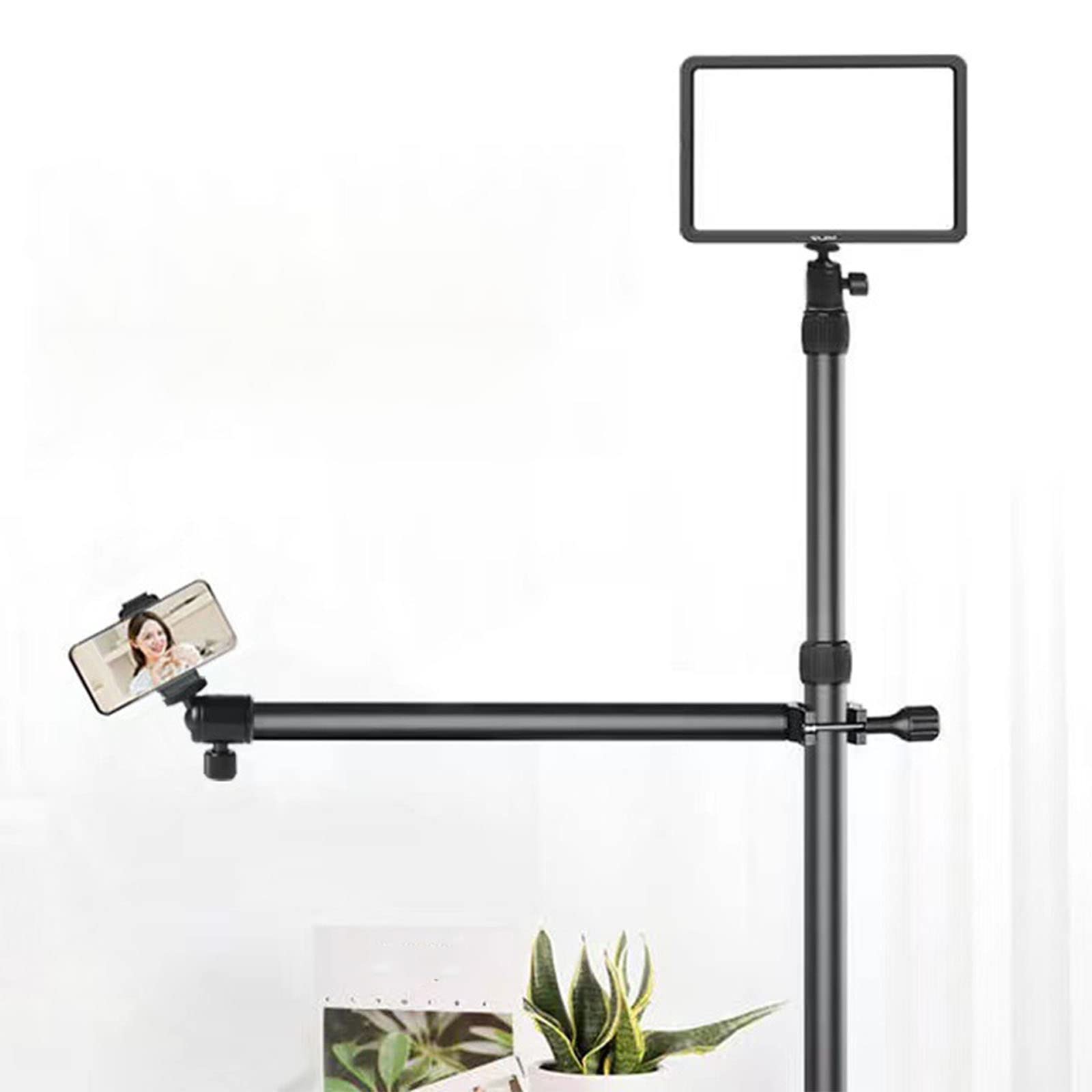 Supporto estensibile per tablet con clip per cellulare per smartphone telescopico supporto da tavolo con clip
