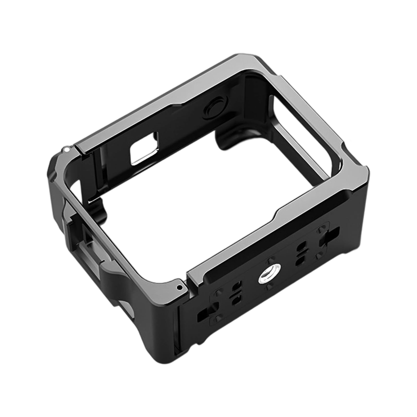 Supporto multifunzionale in alluminio per fotocamere indossabili con doppio supporto per accessori 1/4 filettatura treppiede Doppia gabbia per fotocamera con attacco a scarpa fredda