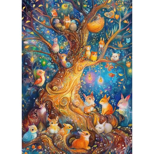 image for TangMosaic Treehouse Family Jigsaw Puzzle, 1000 Piece Puzzle for Adult