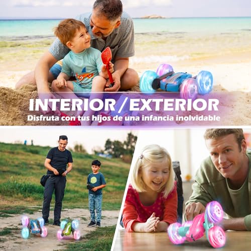 Coche Teledirigido,Coche AcrobáTico Camiones 360 Grados De RotacióN,Juguete Niño Regalo 3 4 5 6 7 8 9 12 Años Niña 2.4Ghz Niños Coche Teledirigido con Luces Incluye Batería Recargable (Azul) 4 Coche Teledirigido,coche Acrobático Camiones 360 Grados De Rotación,juguete Niño Regalo 3 4 5 6 7 8 9 12 Años Niña 2.4ghz Niños Coche Teledirigido Con Luces Incluye Batería Recargable (Azul)