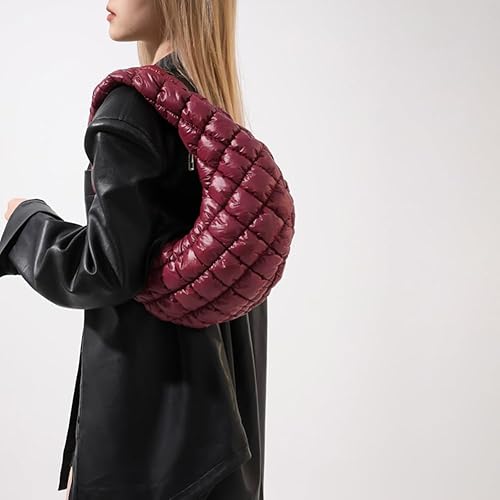 Miniatura 2 de Juoxeepy Bolso Hobo acolchado para mujer, bolso de hombro acolchado, bolso de mano acolchado de moda, bolsa acolchada Y2K estética