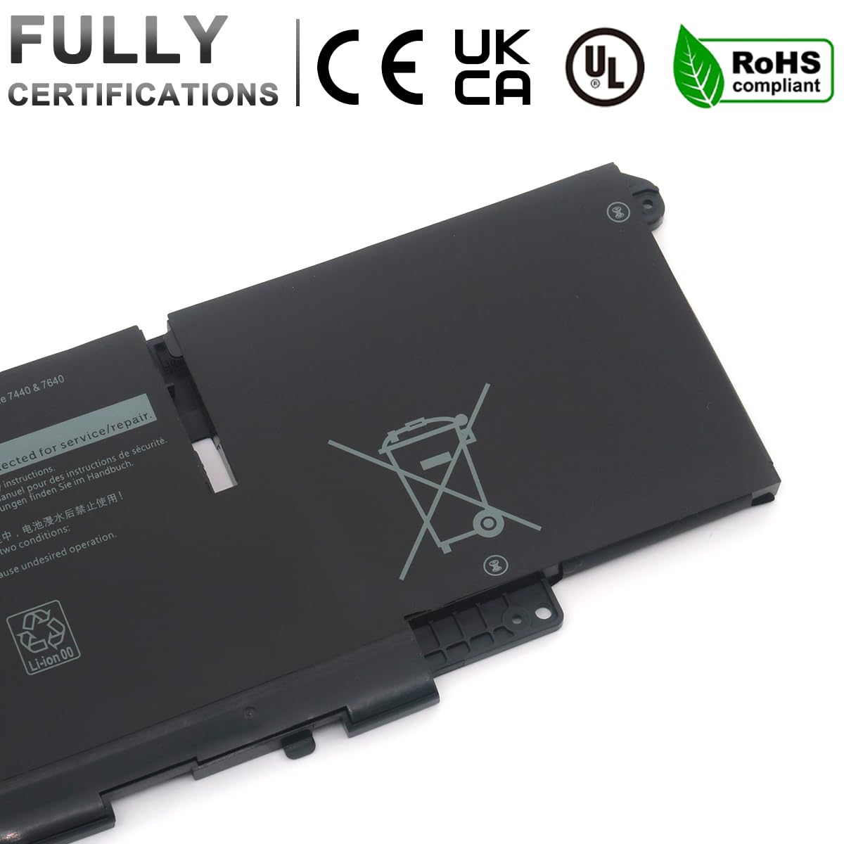 57Wh 66DWX Batterie pour Dell Latitude 7340 7350 7440 7450 7640 7650 Série WW8N8 0CTJJ6 0JNYT4 0047T0 0V0W55 FH97R 0599M7 076KVG P126F P126F001 P175G P178G P179G