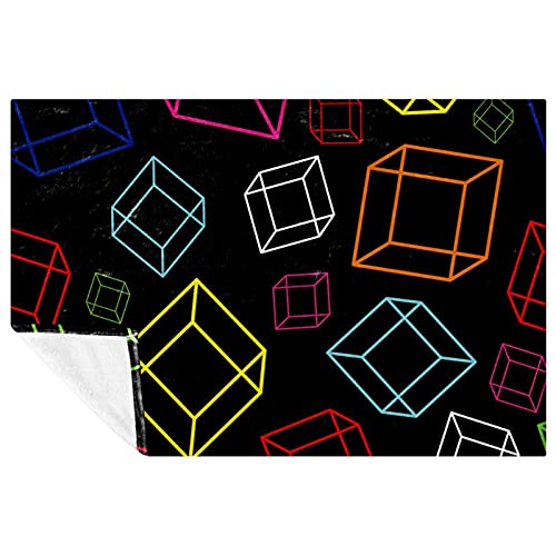 Couverture chaude imprimé géométrique noir isolation premium - 2