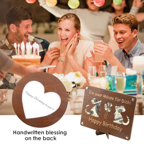 NeutypeChic Geldgeschenke Geburtstag, Geldgeschenk Jugendweihe aus Holz inkl, Personalisierte Geburtstag Geschenk, Geldgeschenke Verpackung für Männer Frauen Brautpaar