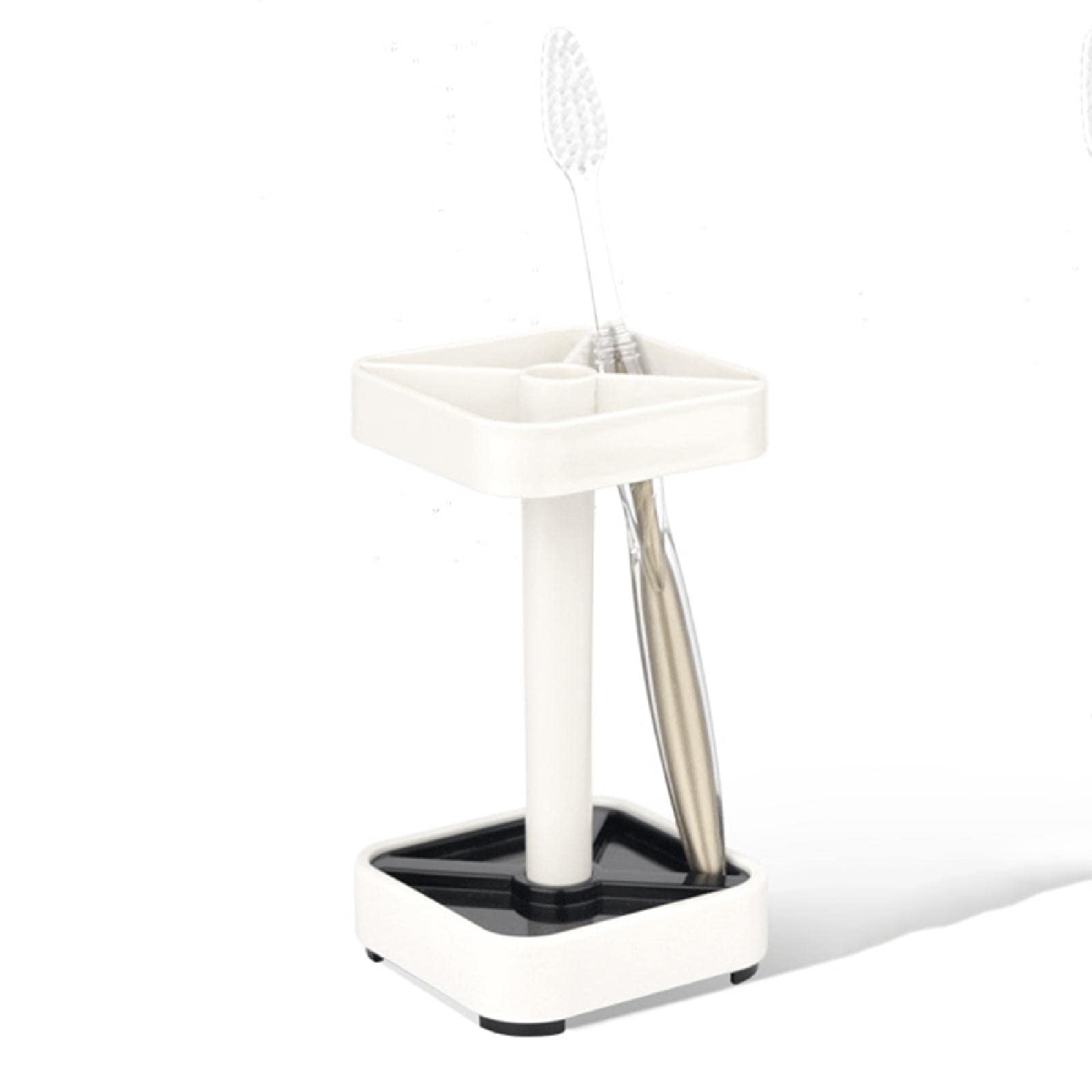 3 uds Soporte para Cepillo de Dientes con Taza para Cepillo de Dientes con Tapa, Soporte de plástico para Cepillo de Dientes de baño para Pasta de Dientes y Accesorios de baño