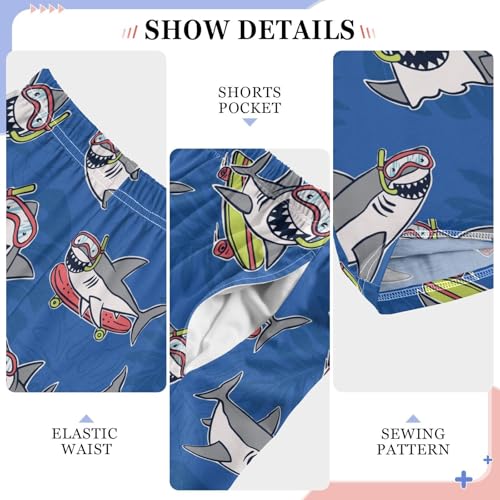 Diving Shark Surf Boys Long Pants Soft Trousers Elastic Waist Kids Lounge Bottoms with Pockets S-XL4