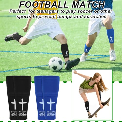Toulite 2 pares de fundas protectoras para canilleras de fútbol para juventud miniatura 5