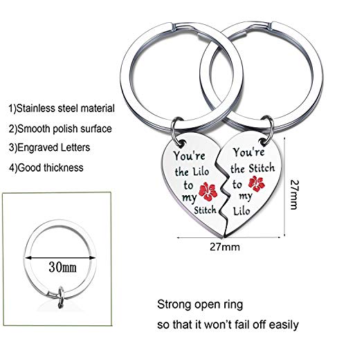 You are The Stitch to My Lilo Keychain Set Bestie Gift BFF Gift2