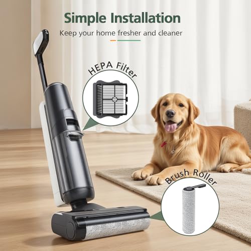 Image of 2+4 Pack S5 / S5 Pro Brush Roller and HEPA Filter Set Compatible with Tineco Floor ONE S5 / Floor One S5 Pro Cordless Wet Dry Vacuum Cleaner, 2 Brush Roller + 4 HEPA Filter(Not FIT iFLOOR 5 / S5 Combo)