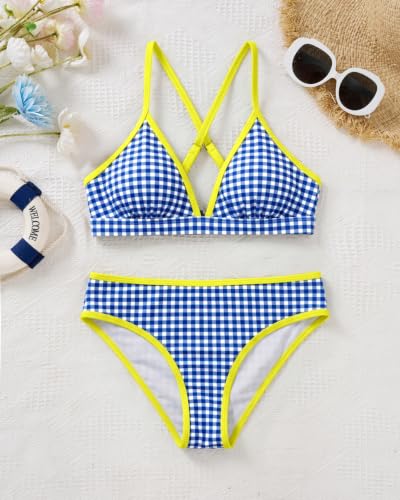 Image of Yonique Womens Push Up Bikini Set - Two Piece Swimsuit V Neck Crisscross Back Bathing Suit 2025 Swimwear