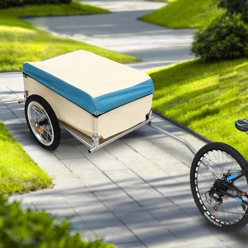 Remolque de carga de bicicleta, remolque de transporte para bicicleta, carro de mano, acoplamiento rápido para compras, vacaciones, paseos en bicicleta