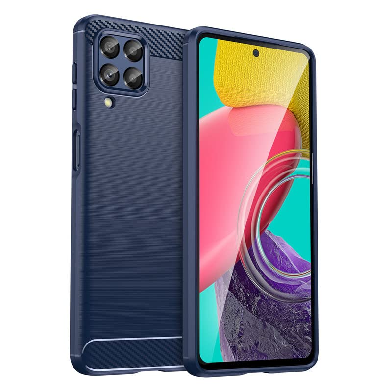 Image of Hybrid Carbon Fiber Back Case for Samsung Galaxy M53 5G (Blue)