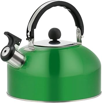 Stainless Steel Whistling Tea Kettle 2.5 Liters Stovetop Whistling Teapot Green
