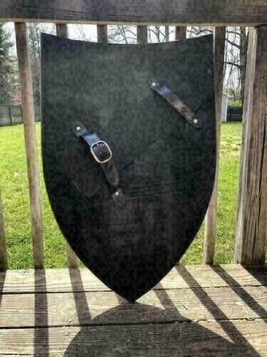 Medieval Fully Functional European Classic Medieval Blank White Shield Customizable Heater Shield Armor Templar Shield