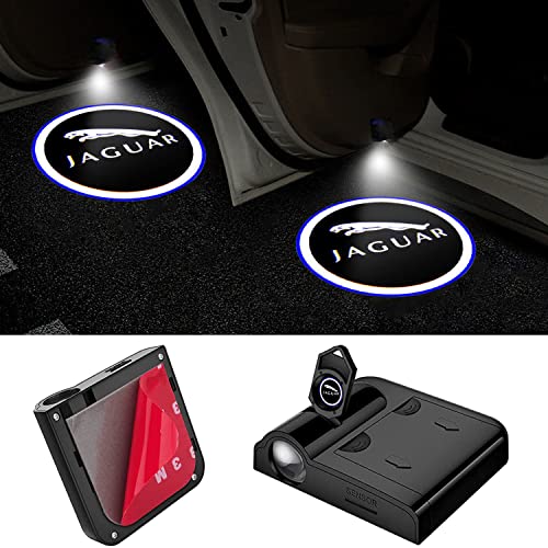 Lan yu 2Pcs for Jaguar Car Door Welcome Light Wireless Universal LED Ghost Shadow Projector Logo Light Car Door Courtesy Light Lamp Suitable For Jaguar All Models