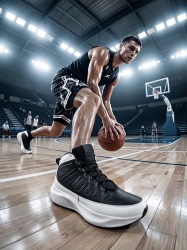 Image of OFF LIMITS Griffith Basketball Boots for Men | High-Top Lace-Up Shoes with Memory Foam Comfort & Durable Sole for Basketball Games, Practice Sessions, Campus Wear & Streetwear