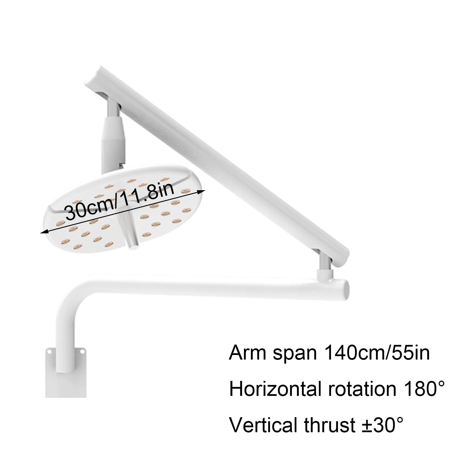 Lampada LED Senza Ombre Da Parete, Lampada Medica for Ausilio Chirurgico, Luminosità Regolabile, Interruttore Touch, for Ospedale