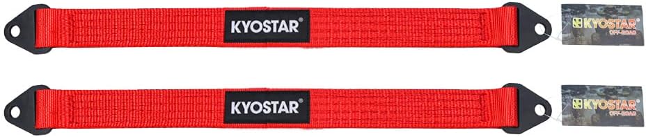 KYOSTAR 17 Inch Limit Strap, Premium Quad Wrap Limit Strap Car Hauler Axle Straps Rated for 10,000 Lb (Red, 2 Pack)