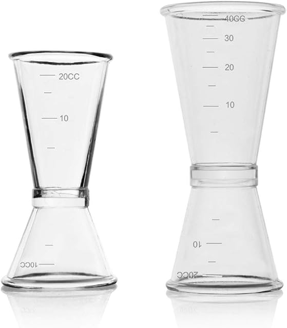 Cocktail Jigger Dual Spirit Measure Cup Set,INRIGOROUS Dual Spirit Measure Cup Peg Measuring Cup for Bar Party Wine Cocktail Drink Shaker 10ml/20ml & 20ml/40ml