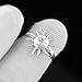 925 Sterling Silver Sun Face Ring, Handmade Ring for Women, Minimalist Bohomian Jewelry, Fidget Stackable Wedding Promise Ring, Gift (US - 5)