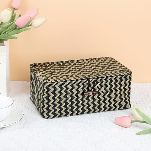 Panier de rangement pour cacher le désordre sur la table basse