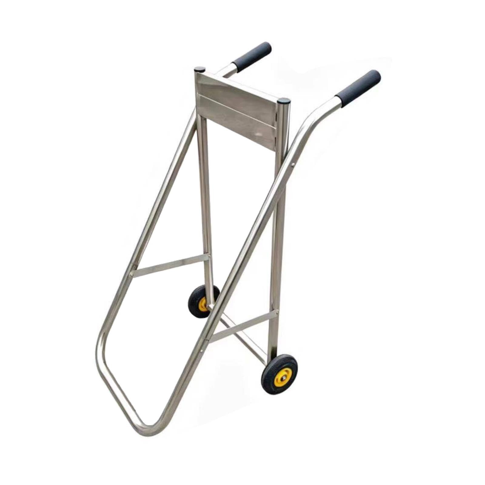 Milageto Carrello Motore Fuoribordo Carrello Motore Marino Trolley Pieghevole Telaio Robusto in Acciaio Inox con Ruote E Manici per Uso in Officina Rimessa, style to 1