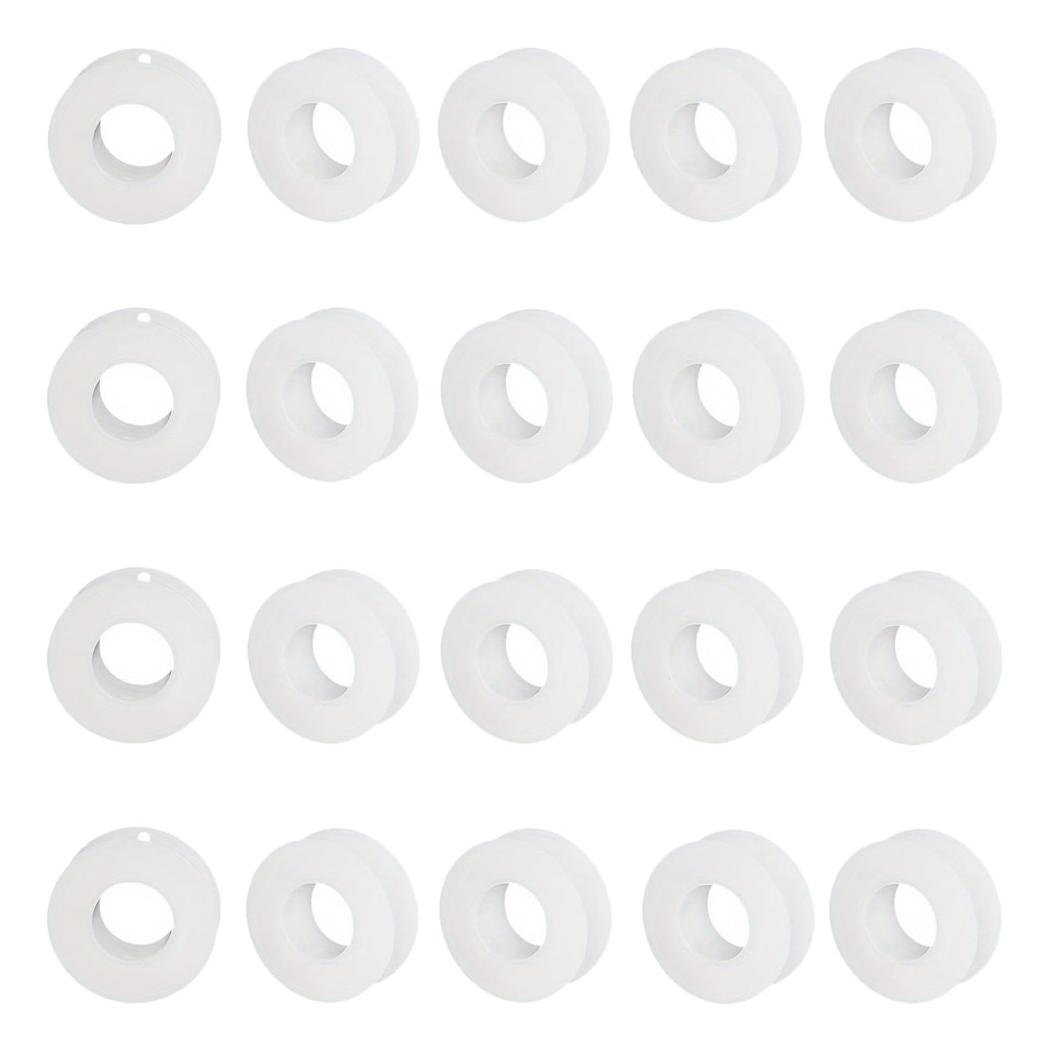 Skypro White 20Pcs Empty Plastic Wire Spools, 55X20mm Ribbon Spool Weaving Bobbins Craft Spools For Embroidery Thread, Chains, Electrical Wire And Sewing