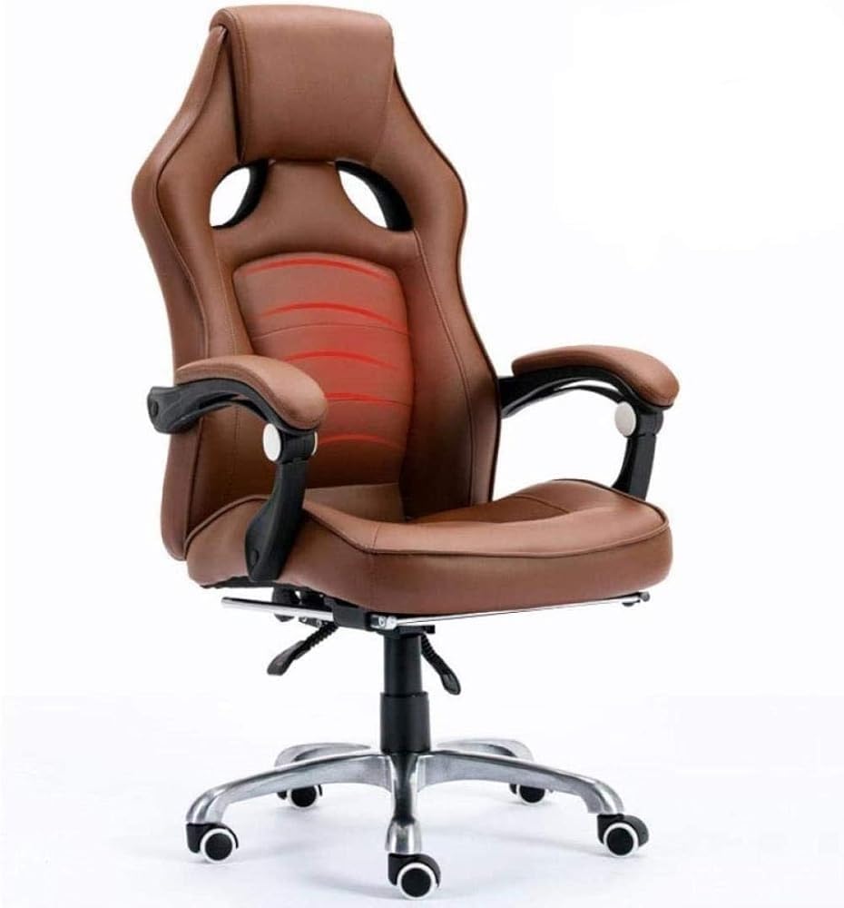 Sedia da Ufficio reclinabile per Computer, Sedia da Ufficio con Massaggio, Sedia da Capo, Sedia Girevole elevabile, Sedia in Pelle per Esport, Comoda Seduta da Gioco con altez