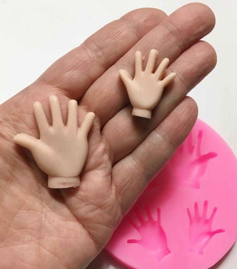 M00647 MOREZMORE Silicone Mold for Doll Hands Puppet Hands Suitable for Polymer Clay or for Cake Food Safe