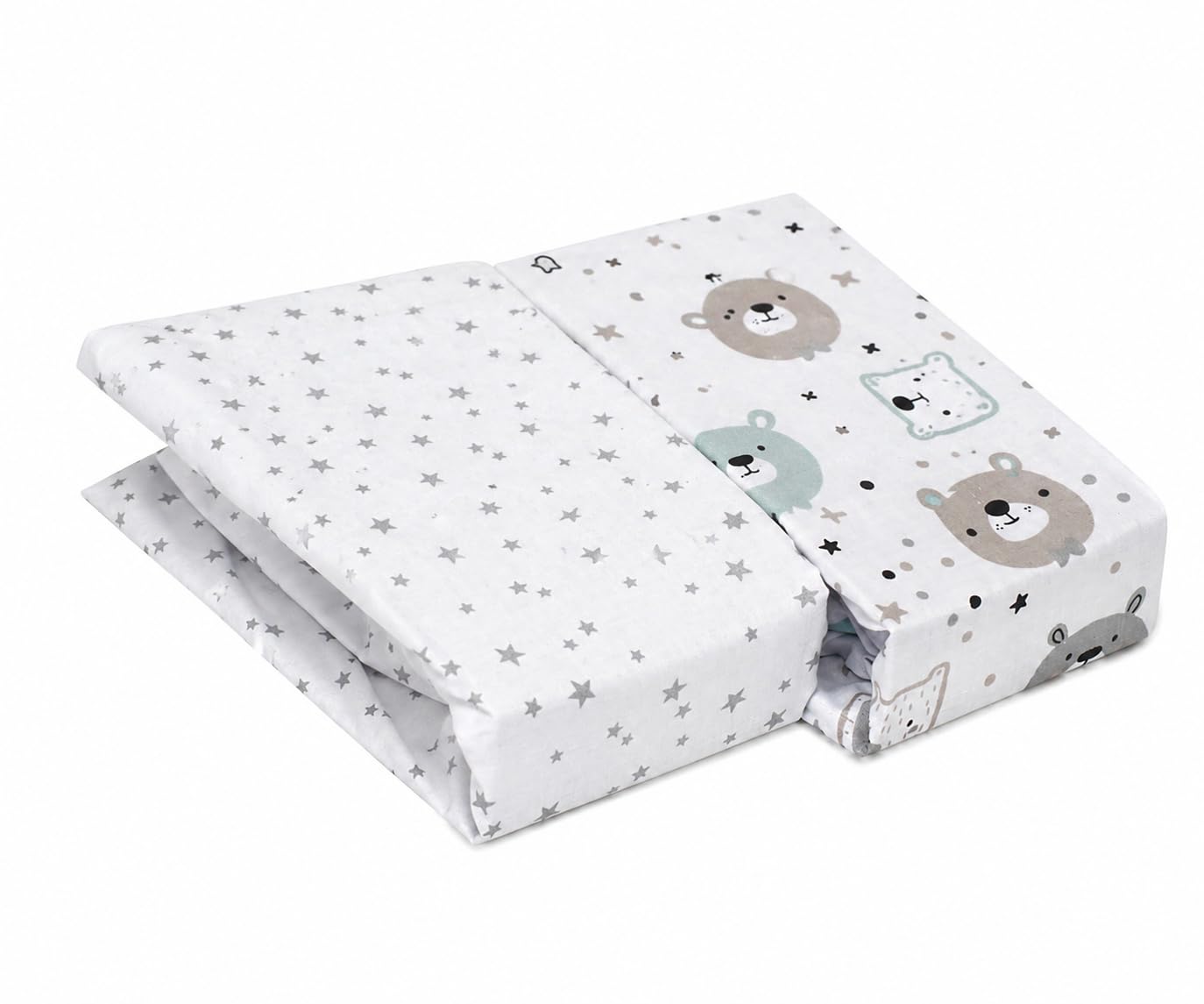 Flyideas 2-Piece Bedding Set for Cots and Cribs – 2 Cotton Fitted Sheets, 140x70 cm – Hypoallergenic, Soft, Breathable Baby Cot Sheets