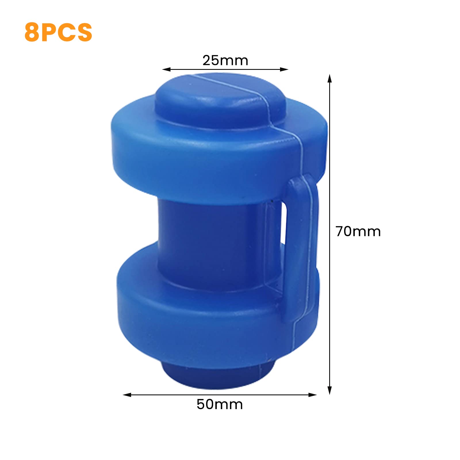 Lot 8 embouts pour poteau de trampoline 25mm pour filet avec sangles