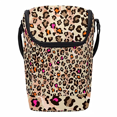 Bolsa de almuerzo pequeña reutilizable Culorful lonchera ligera estampado leopardo 2