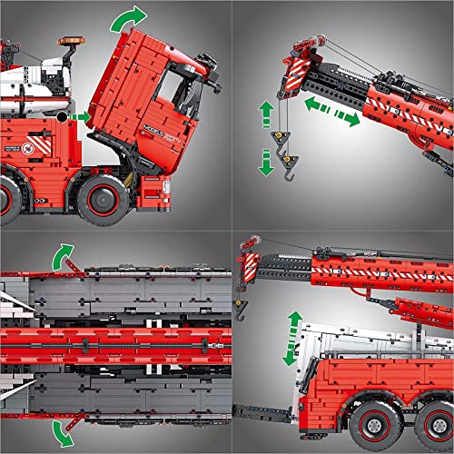 Abschleppfahrzeug Technical Kranwagen Große Mobilkran Ferngesteuert, Technik Kran Modellbausatz Mit Fernbedienung, 10966… – Bild 6