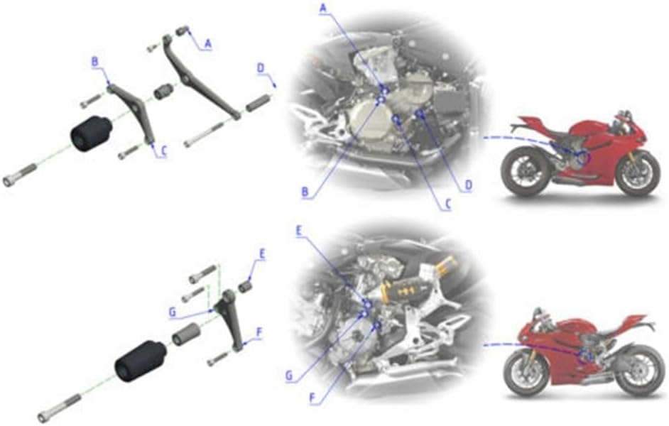 Axle Slider Motorcycle Frame Slider Fairing Guard Anti Crash Pad Protector for Du&Cati 959 1199 1299 Panigale R/S Superleggera