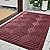 Yimobra Front Entrance Door Mat, All-Season Heavy Duty Outdoor Indoor Entryway Floor Mat, Sturdy Natural Rubber, Non Slip, Resist Dirt, Water Absorption, Easy Clean, 29.5x17 Inch, Red