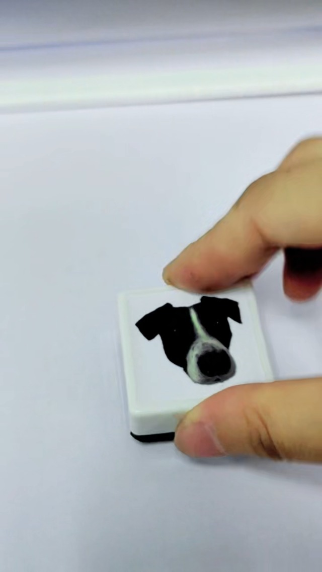 Custom Pet Photo Stamp - Self Inking Personalized Portrait Rubber Stamps Multiple Colors
