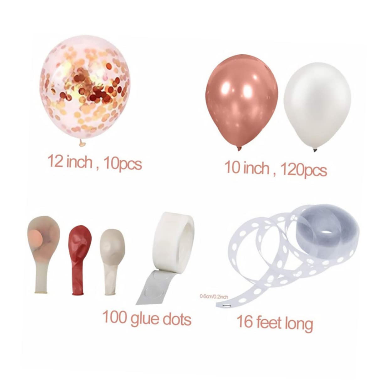Globos de Confeti Rosa 1 Juego de Látex 12 Pulgadas para Boda
