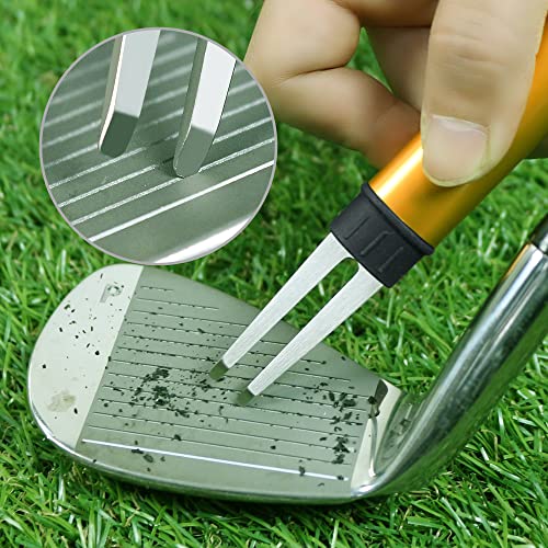 PINMEI Golf Divot Repair Tool Portable Divot Tools for Repairing The Green Stainless Steel Perfect for Men Women Golfer (Gold (1 piece))