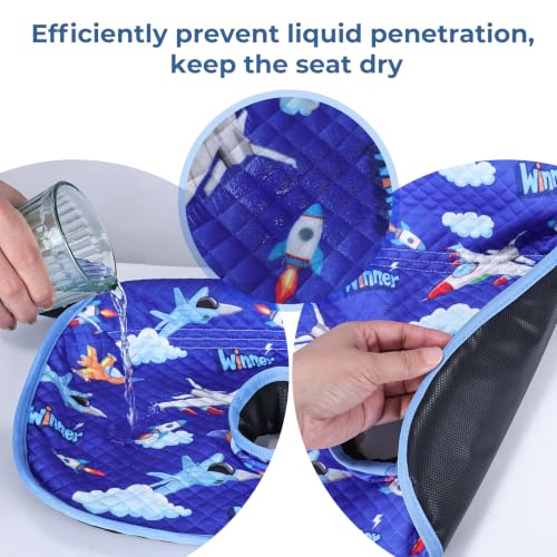 Image of COOLBEBE 2 Pack Waterproof Car Seat Protector for Potty Training | Car Seat Liner Toilet Training for Baby Toddler Kid, Piddle Pads Cover Pad for Strollers & Carseat (Blue Plane,2PC)