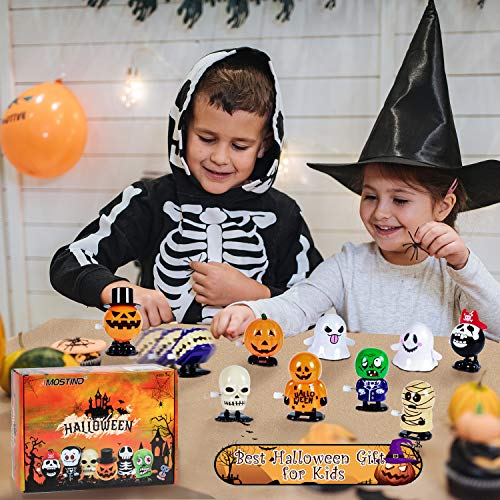 AMOSTING 18 Pack Halloween Decorations Toys for Kids,Boys&Girls Halloween Toys for Toddler, Wind-Up Toy Set Supply for Halloween Party Decorations,Birthdays Gifts,Goodie Bags for Kids&3 Years and Up