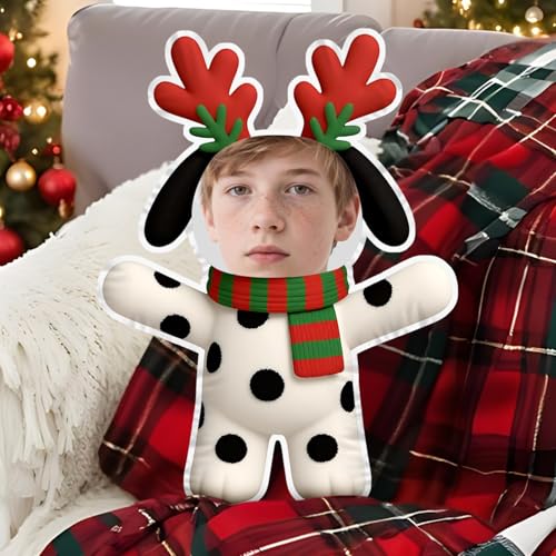 Weihnachtsdeko Kissen mit eigemen Foto Personalisierte Fotokissen 3D Körper Zierkissen mit Gesicht...