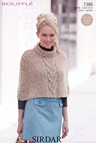 Sirdar Ladies Cape Bouffle Knitting Pattern 7386 Chunky