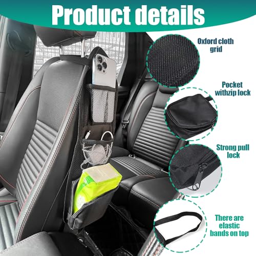 Image of Car Seat Storage Hanging Bag, Car Seat Side Organizer, Multifunctional Cars Mesh Net Pocket, Multi-Pocket Seats Side Storage Interior Accessories Universal for Cars SUV Truck (Black, 1PCS)
